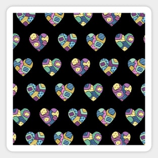 Patchwork heart pattern Magnet